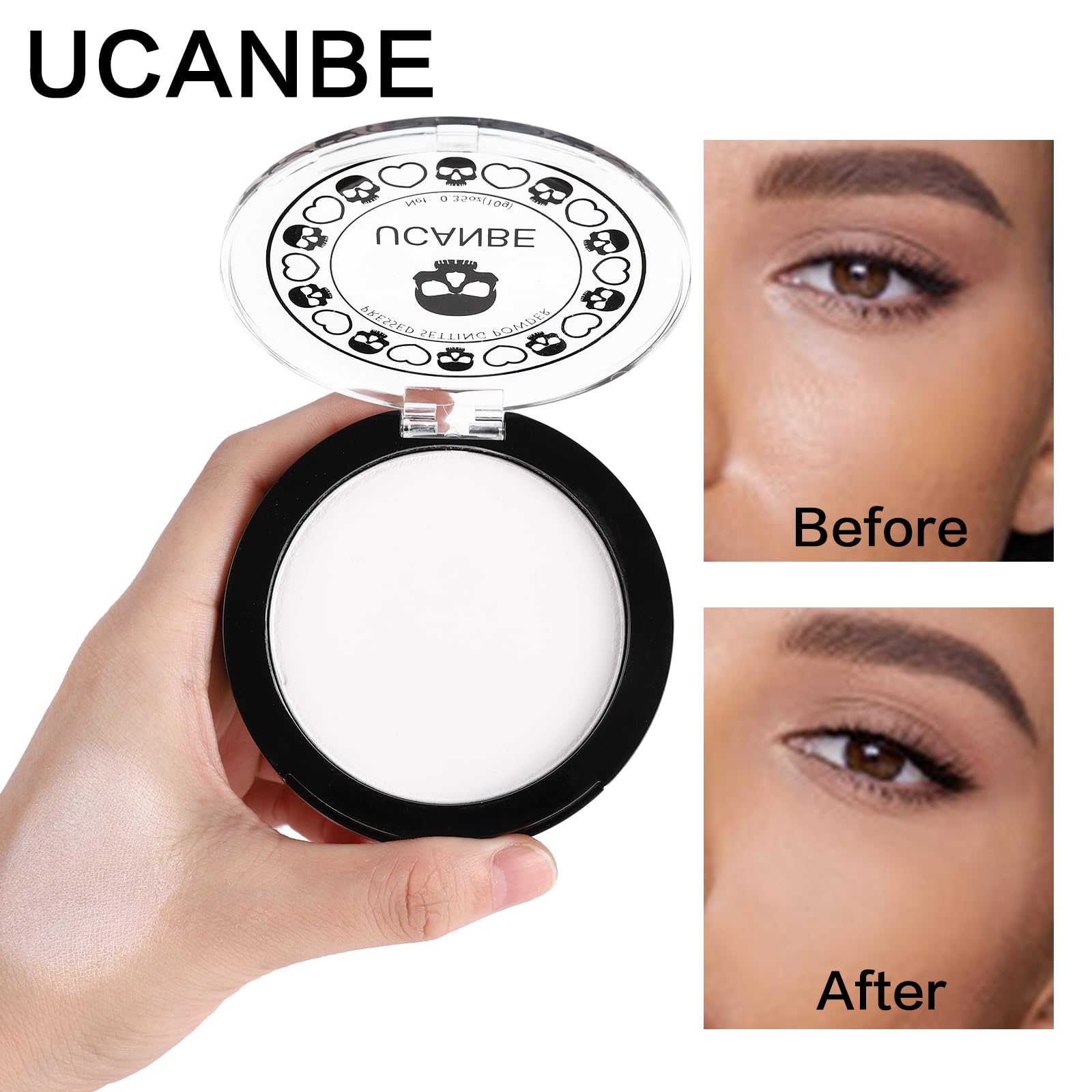 UCANBE white powder oil absorption close-up demonstrates oil control