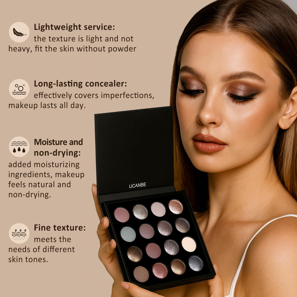 UCANBE 15pcs brushes set arranged for precise, professional-looking makeup application