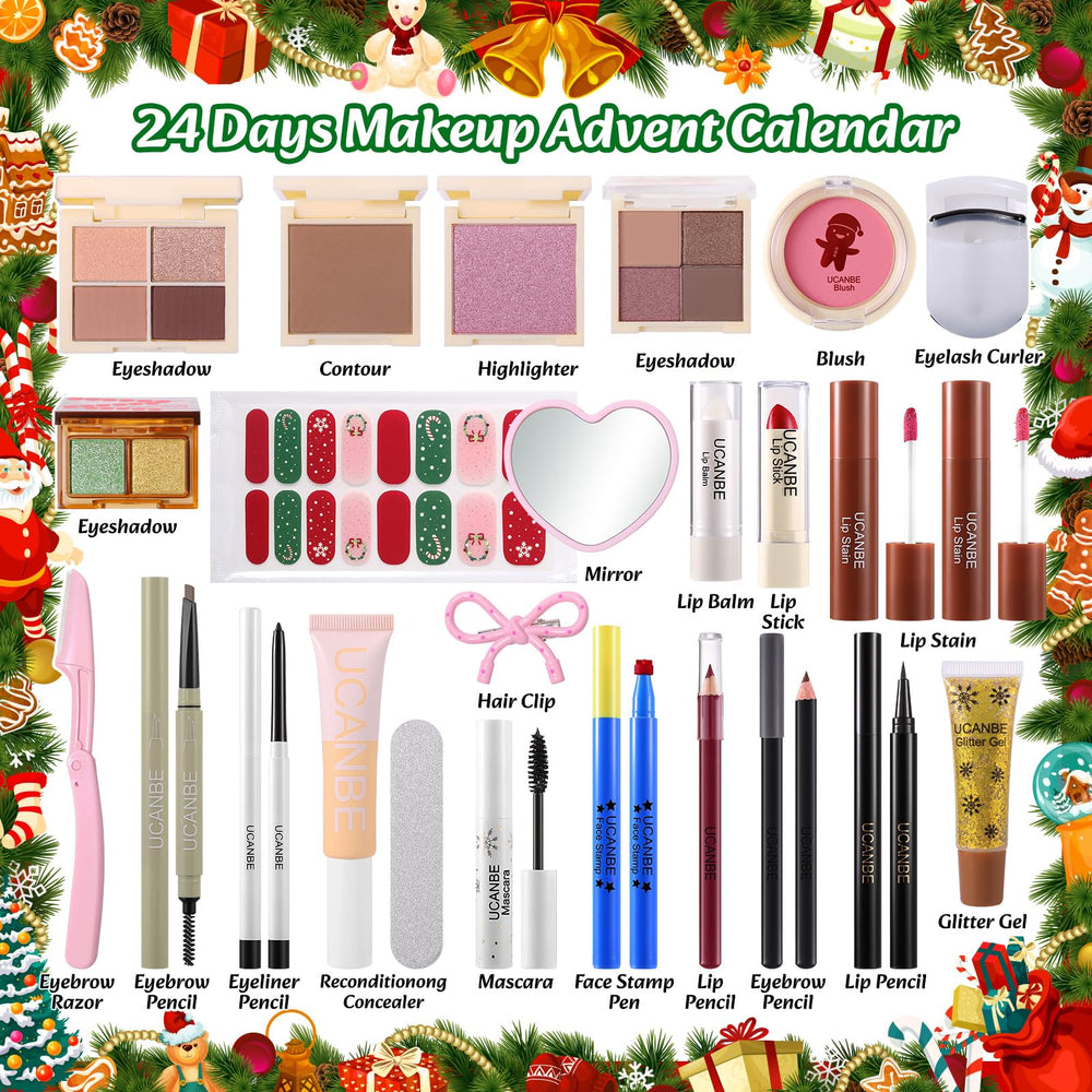 UCANBEMAKEUP eyeshadow-mascara-set showcases essential eye makeup for glamorous or everyday looks.
