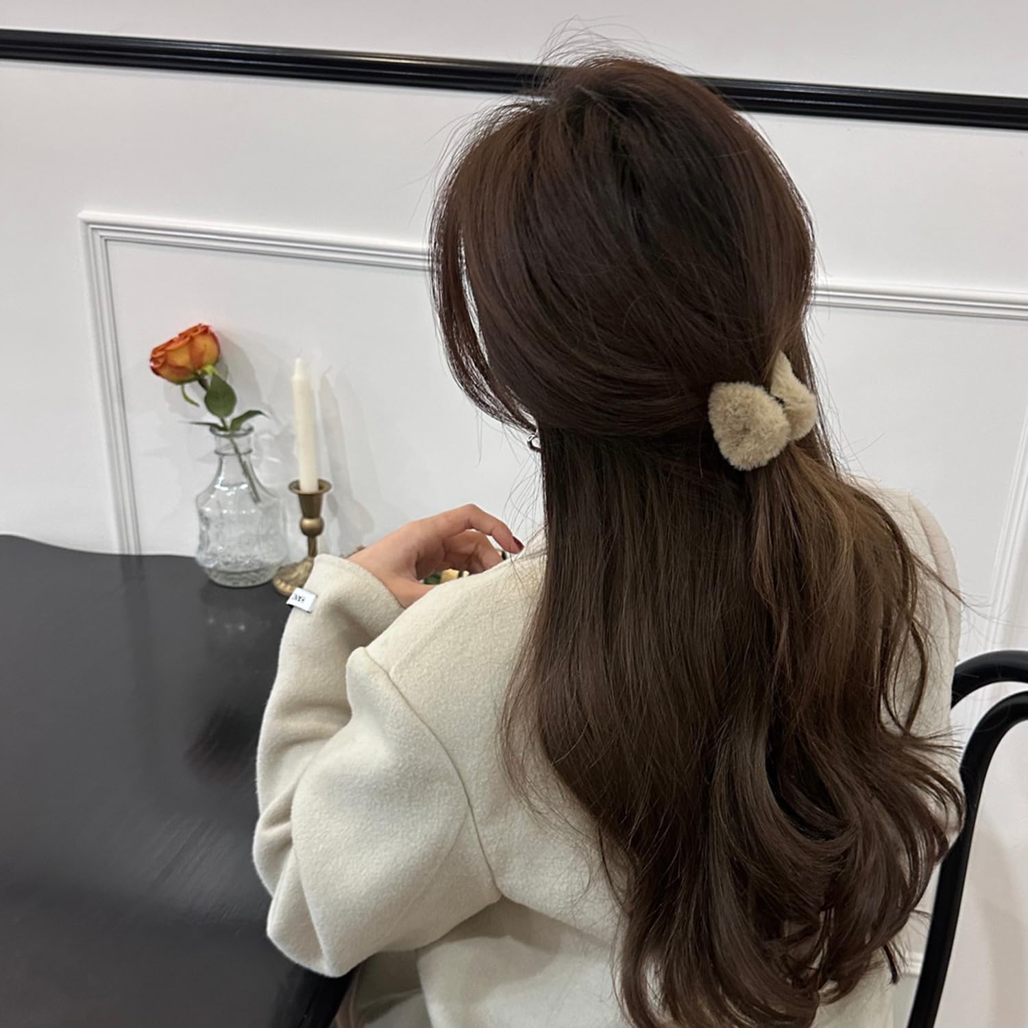 UCCASA cat ear hair clip side view highlights durable spring and inner teeth