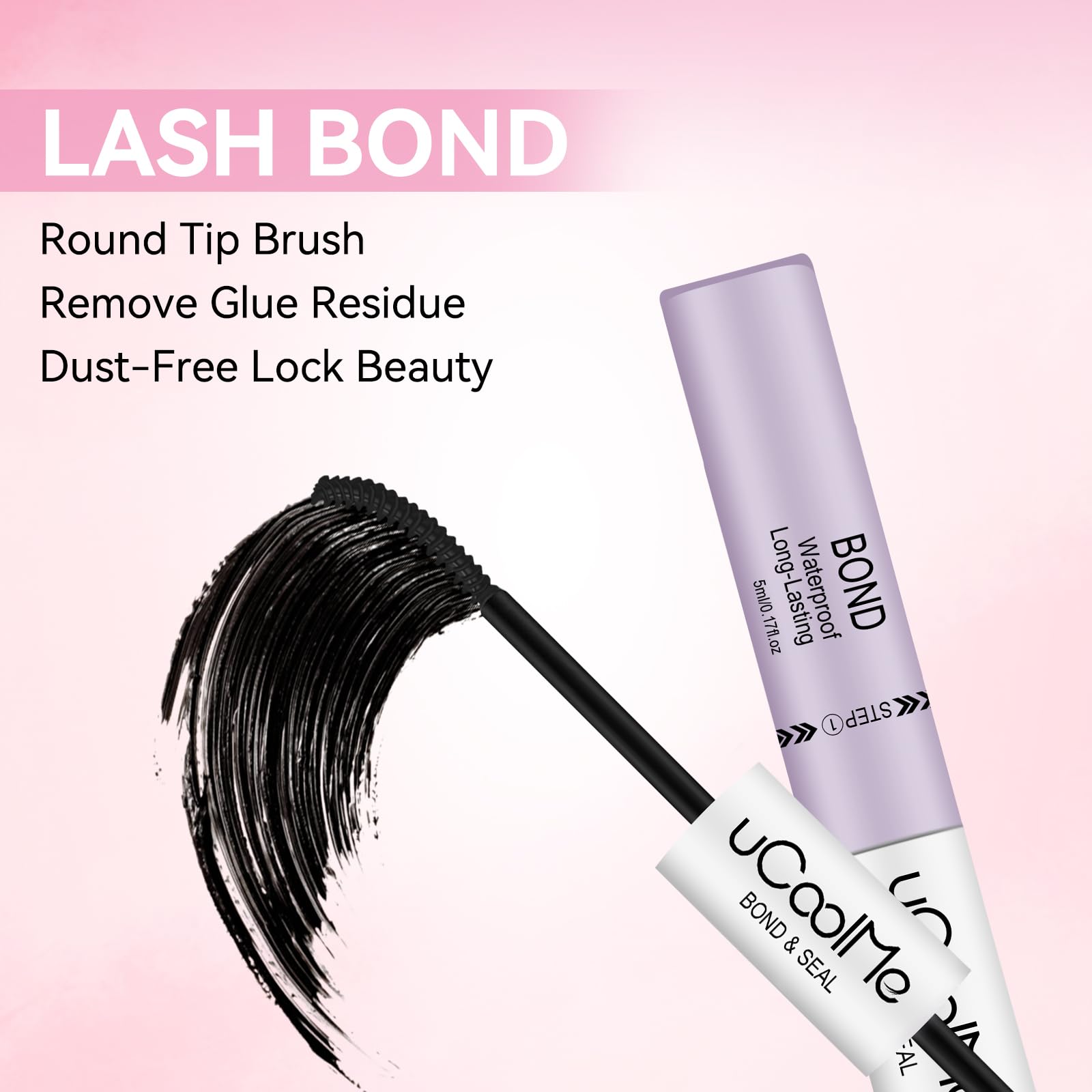 UCOOLME Lash Bond and Seal lash-hold demonstration for secure DIY lash clusters.