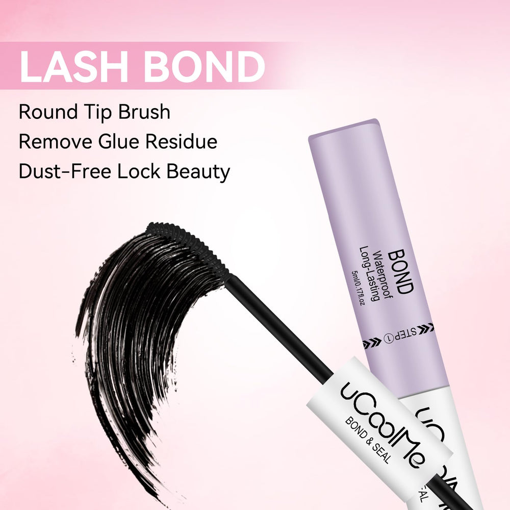 UCOOLME Lash Bond and Seal lash-hold demonstration for secure DIY lash clusters.