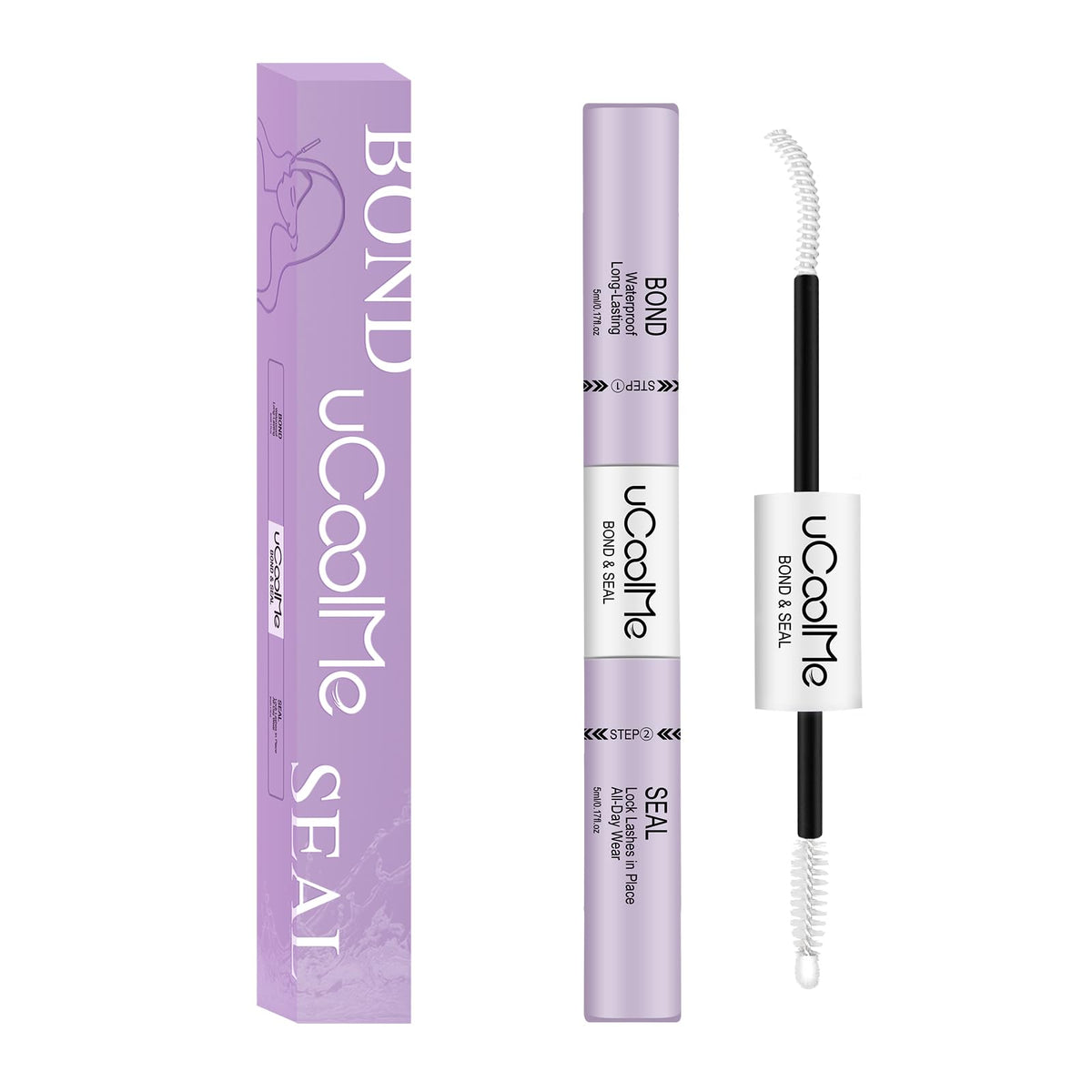 UCOOLME Lash Bond and Seal bottle showing long-hold design for extended wear