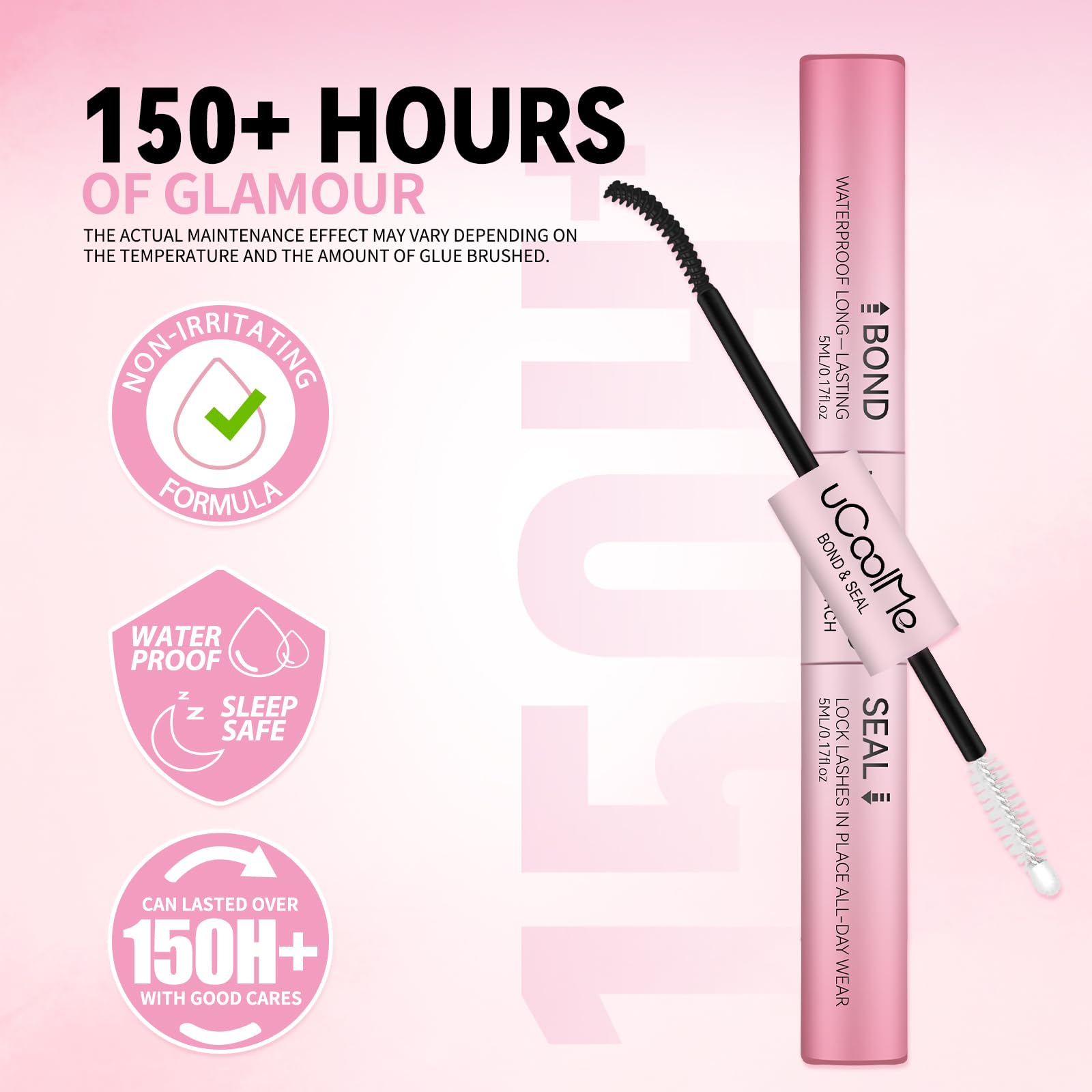 UCOOLME Lash Bond and Seal nozzle enables precise, clean application.