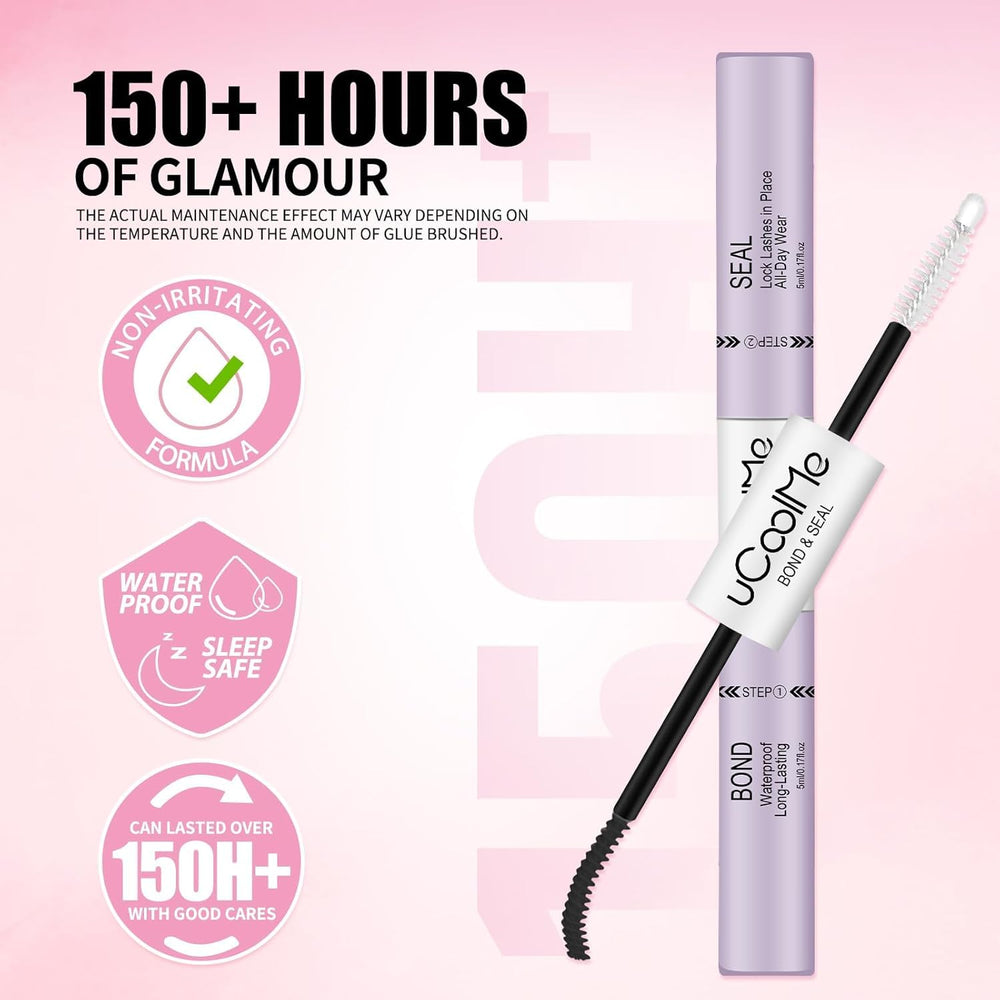 UCOOLME Lash Bond and Seal waterproof durability demonstrated on eyes during activity.