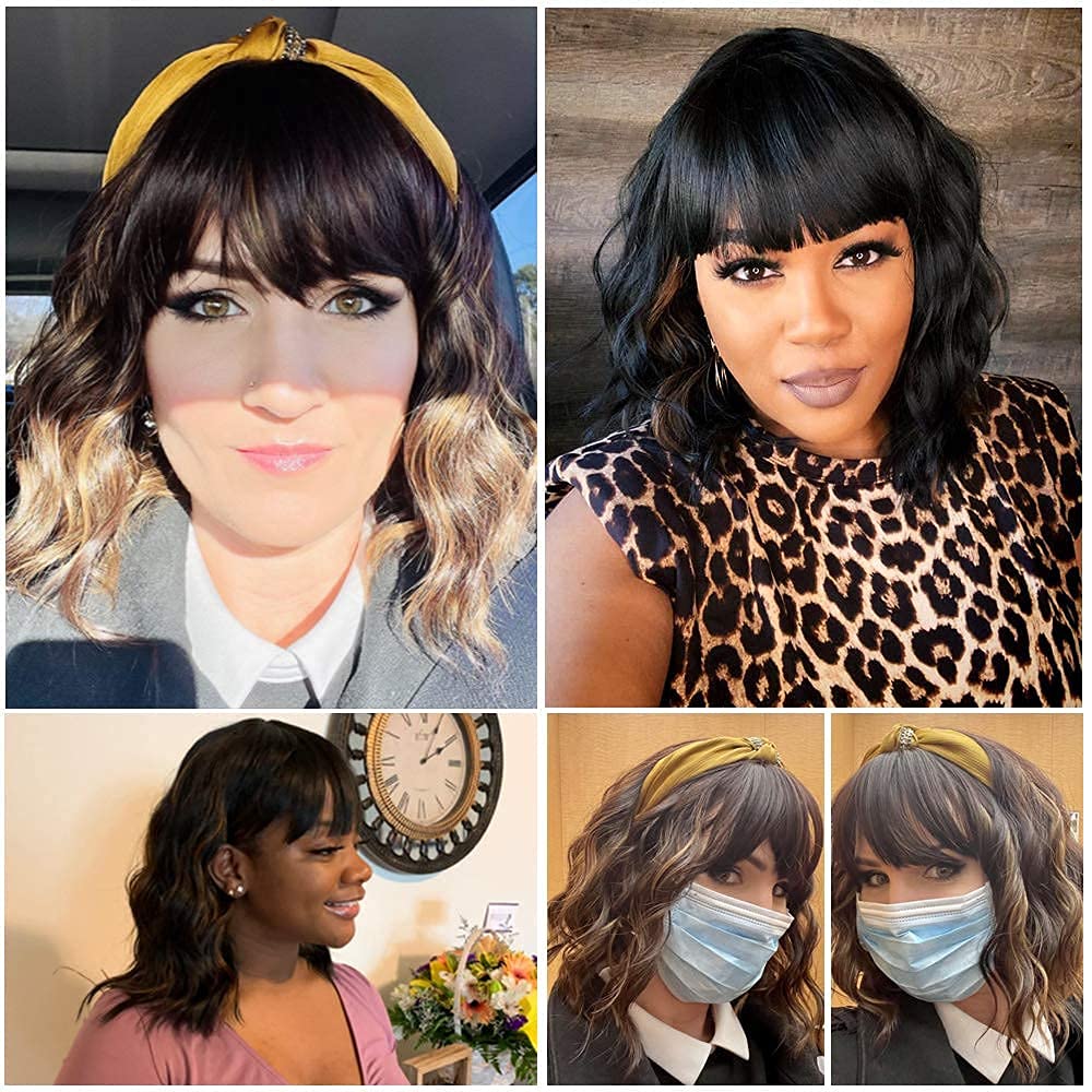 Ucubb shoulder-length wig with bangs for versatile daily looks