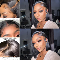 UCUVIC bob wig straight hd lace-front for seamless everyday wear