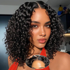 UCUVIC Curly Bob Wig 5x5 lace front natural parting and daily styling.