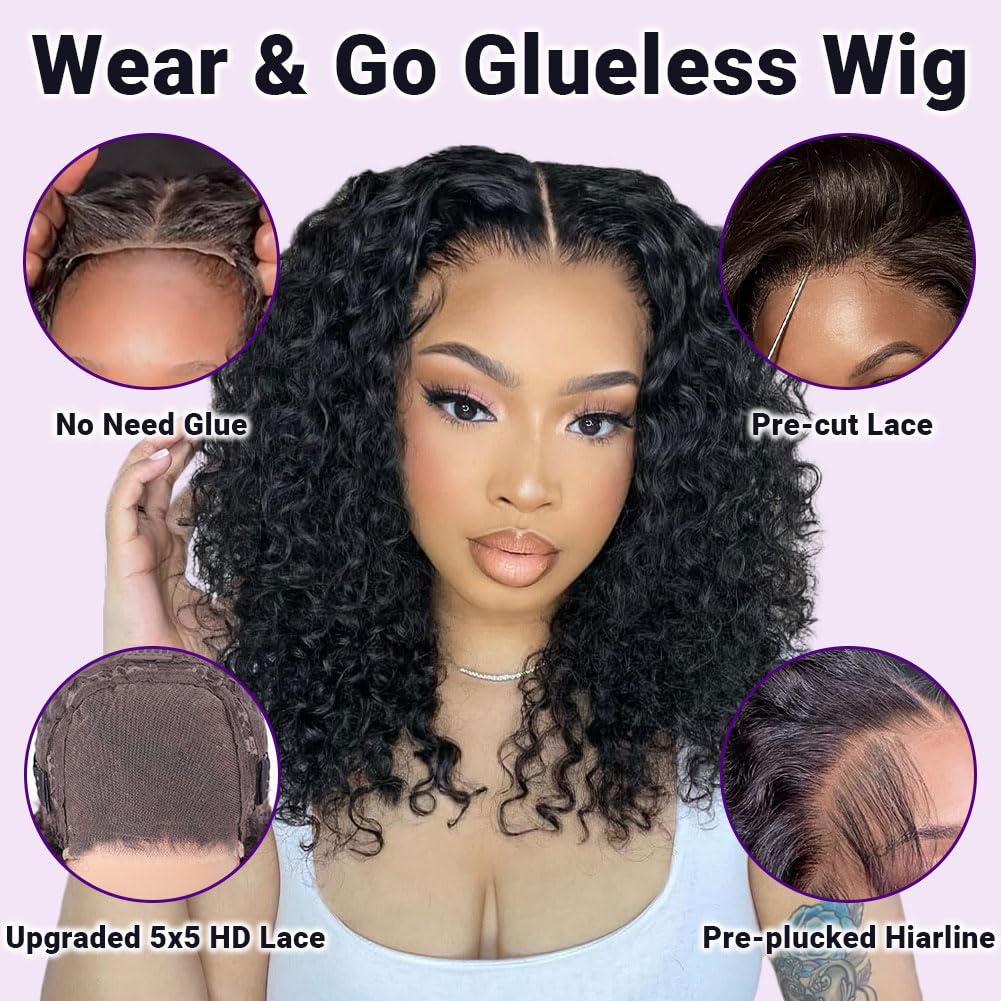 UCUVIC Curly Bob Wig deep wave density adds fullness.