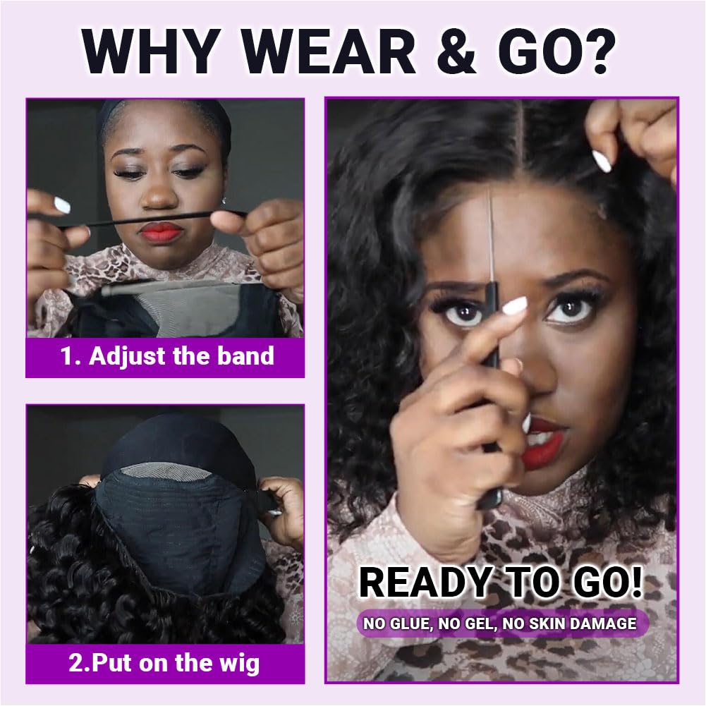 UCUVIC Curly Bob Wig glueless wear-go design enables quick styling.