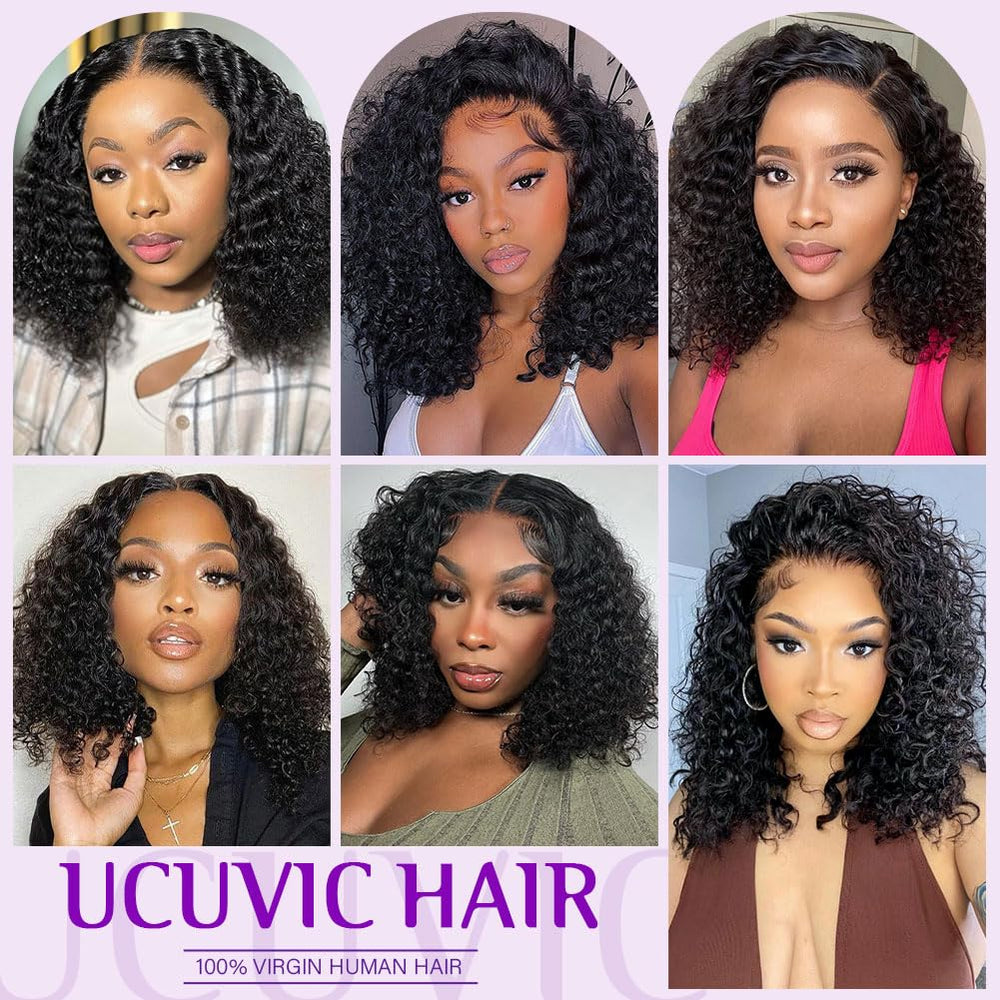 UCUVIC Curly Bob Wig true length for accurate styling.