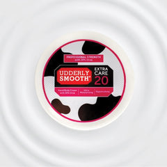 Udderly Smooth Extra Care 20% Urea cream hand application shows quick absorption