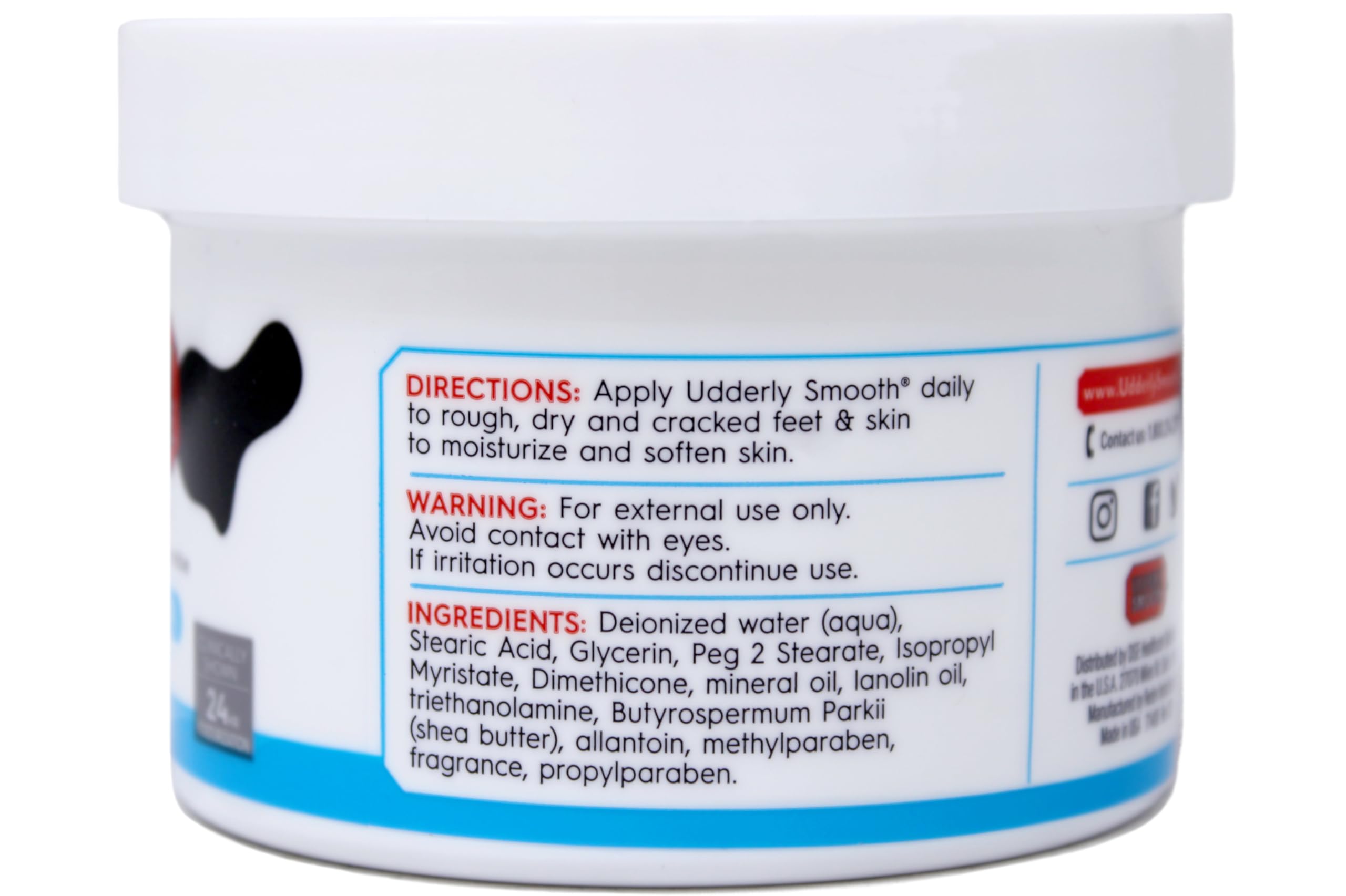Udderly Smooth Foot Cream 8oz jar front showing packaging and size.