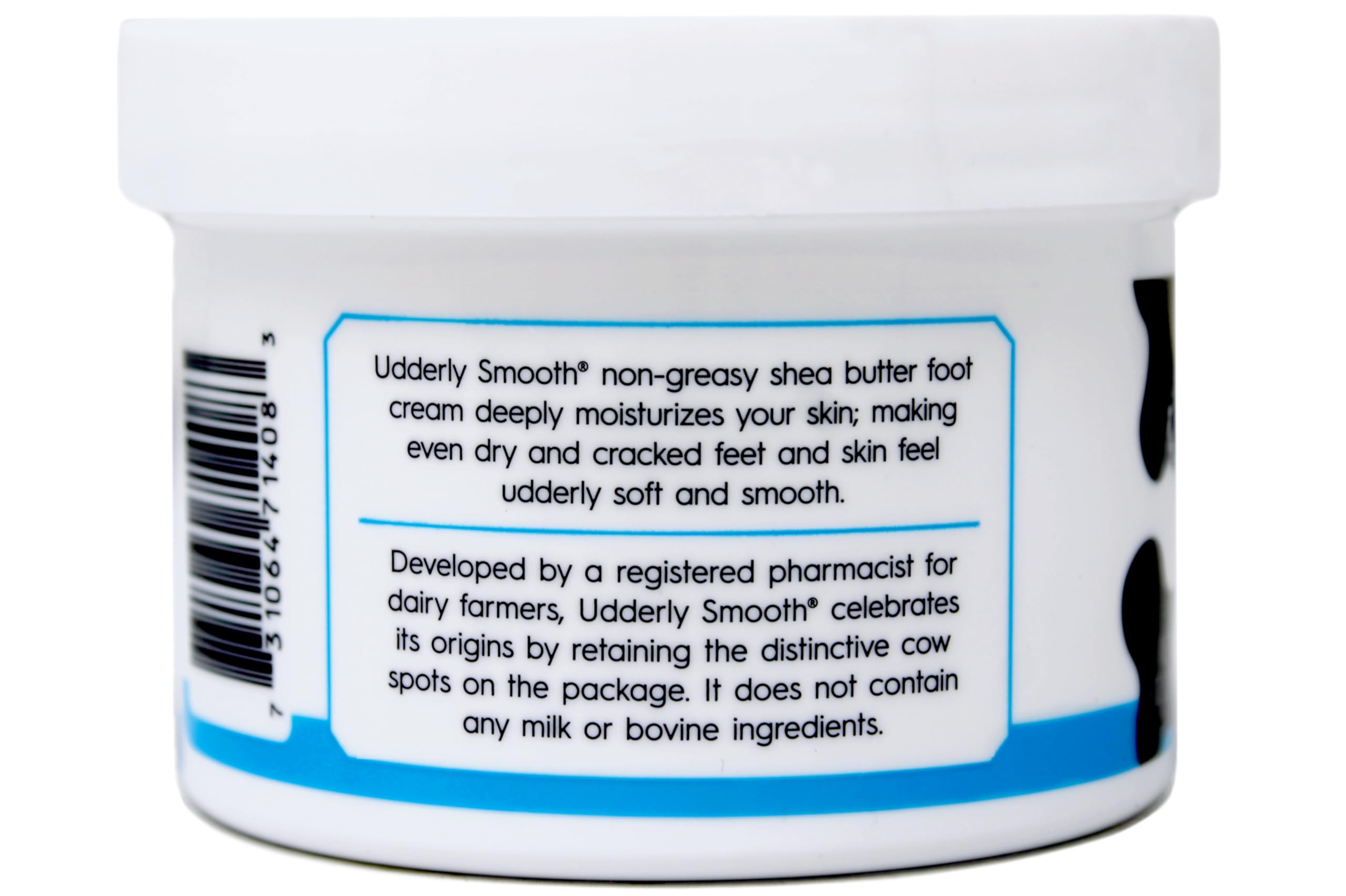 Udderly Smooth Foot Cream non-greasy formula close-up ready for everyday use.