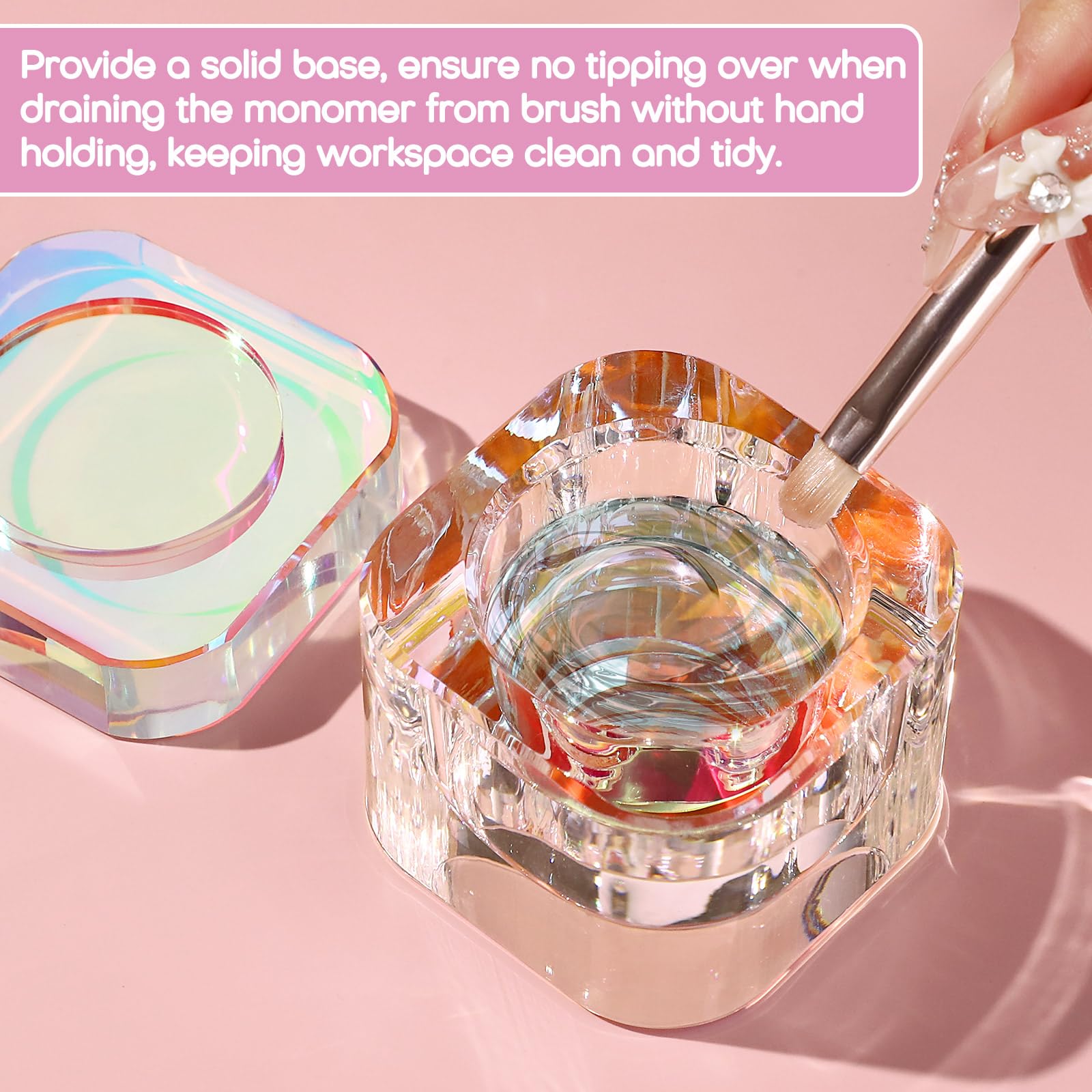 Udefineit dappen dish colorized glaze adds a stylish touch to your nail art workspace.