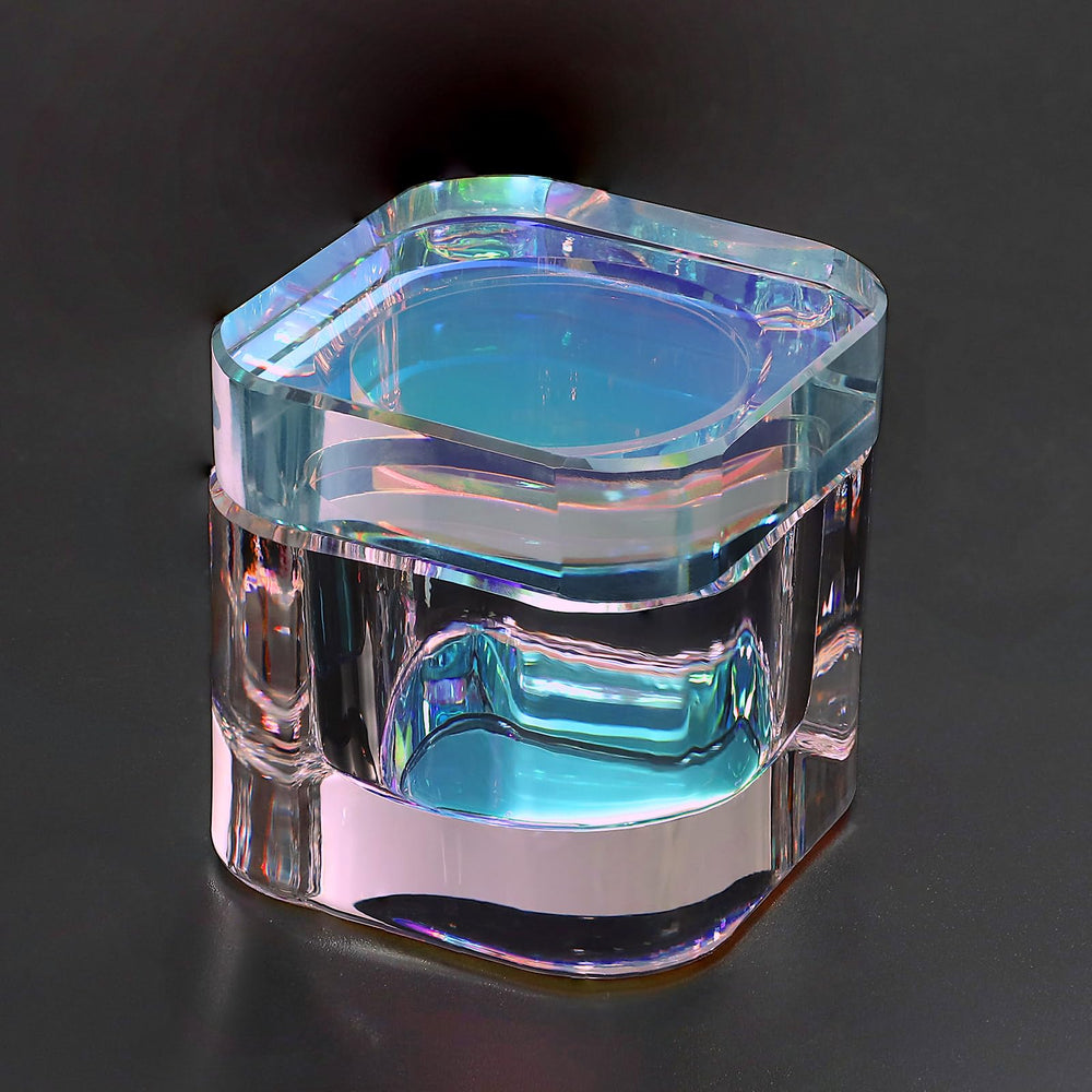 Udefineit dappen dish with lid crystal glass provides a crystal-clear surface for precise brush dipping.