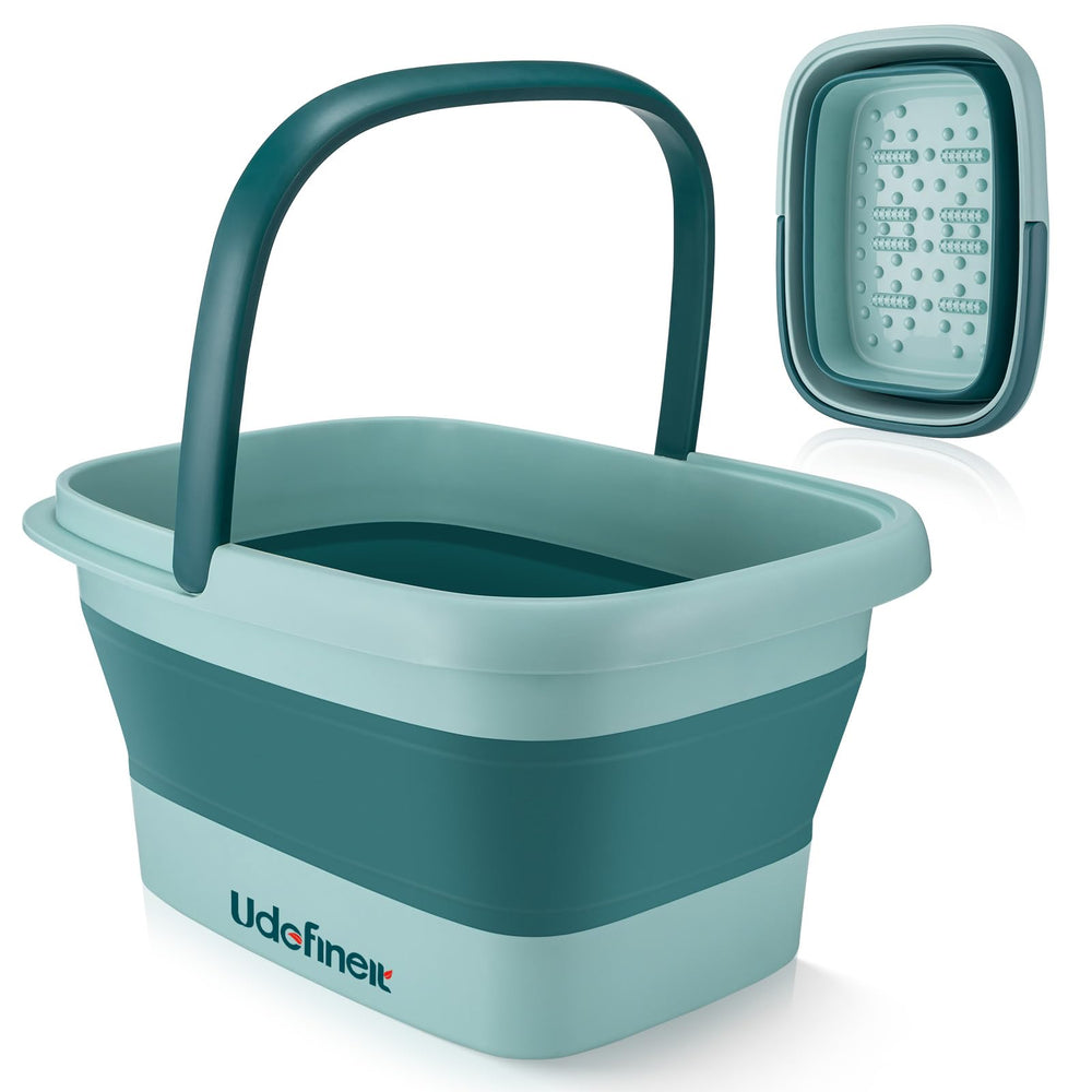 Udefineit foot bath basin 15-liter capacity demonstrated during full foot soak.