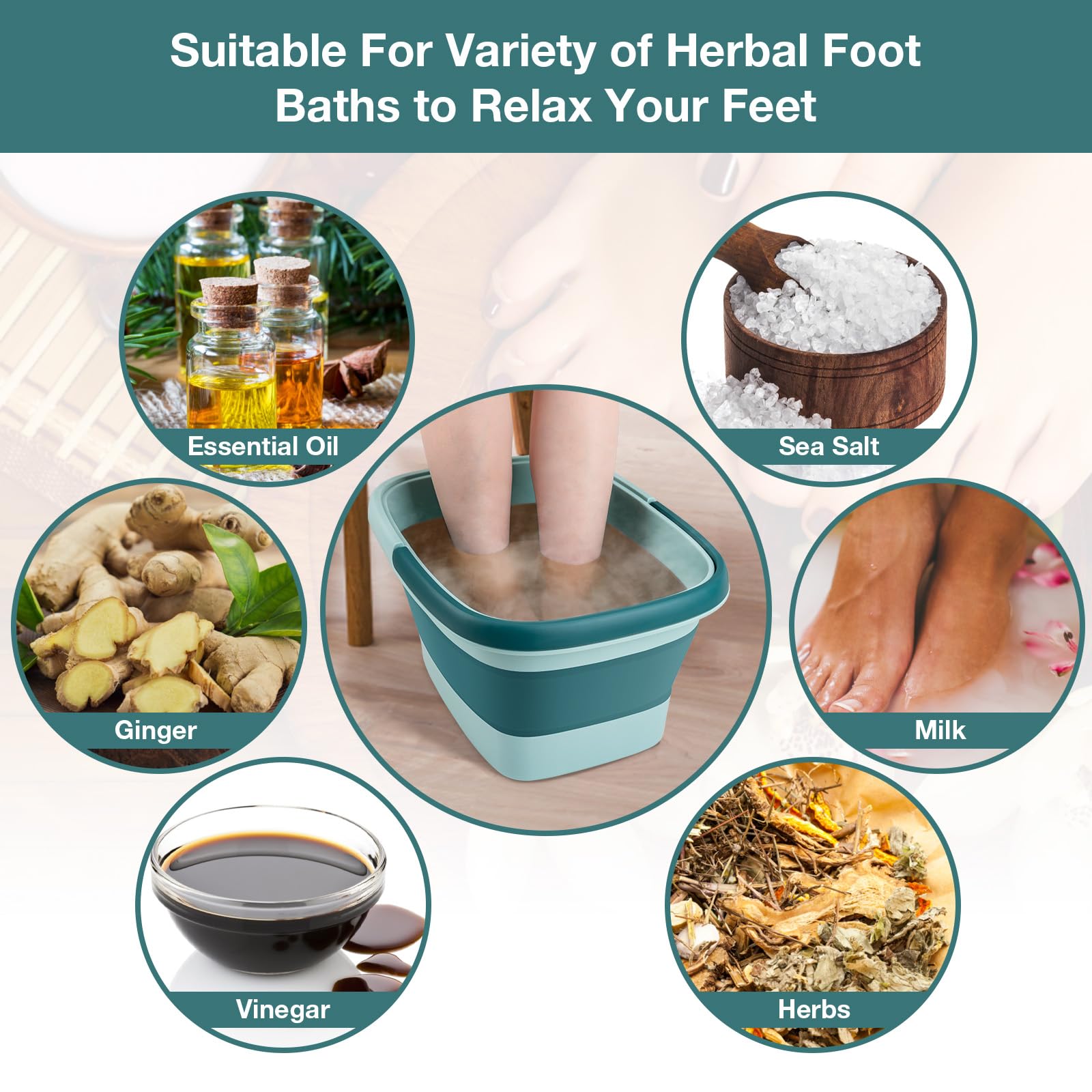 Udefineit foot bath basin bottom with massage bumps provides soothing foot exfoliation.