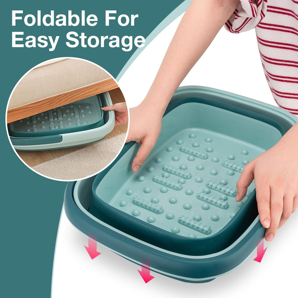 Udefineit foot bath basin interior with massage rollers offers Shiatsu-like relief.