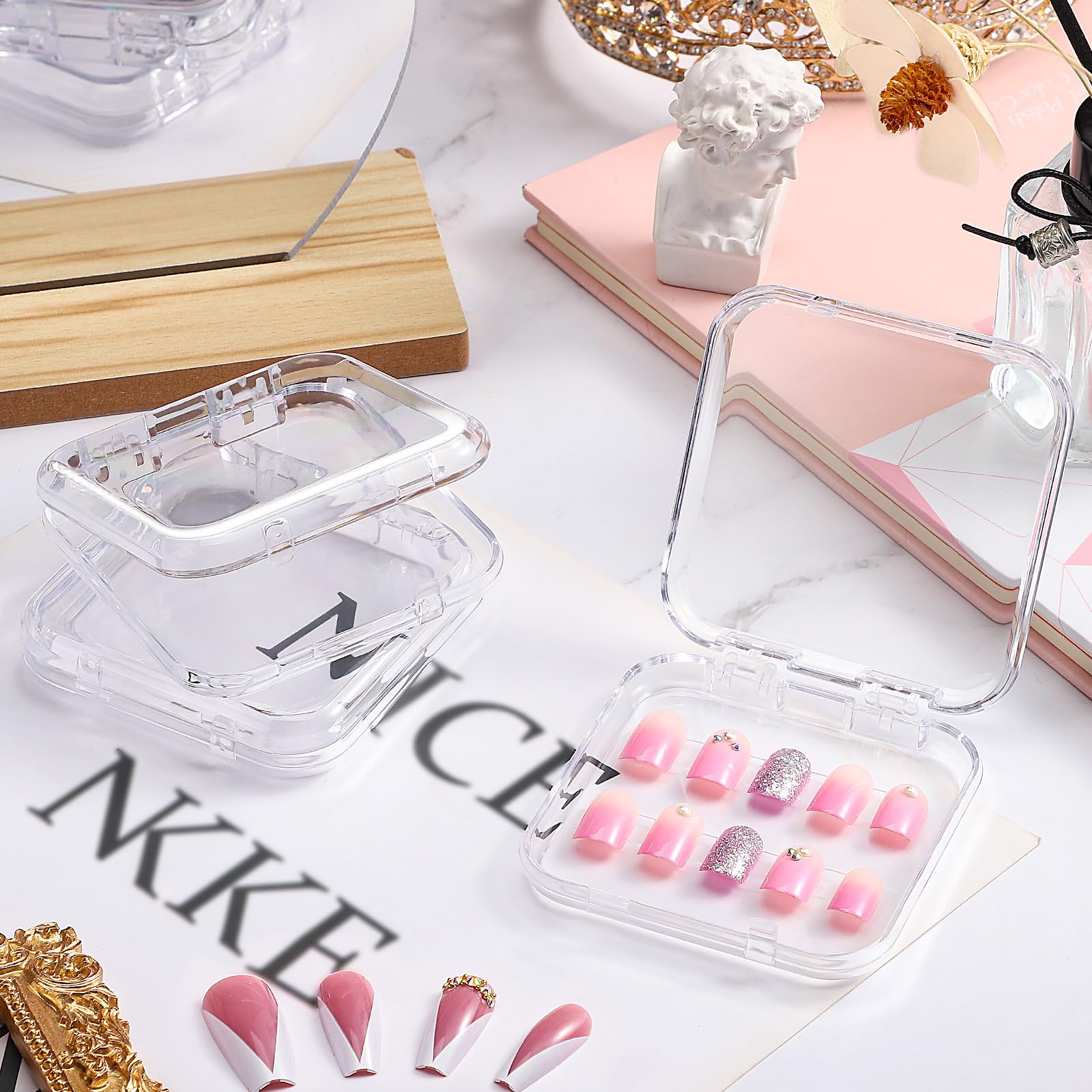 Udefineit organizer keeps nails, eyelashes, and small accessories neatly stored.