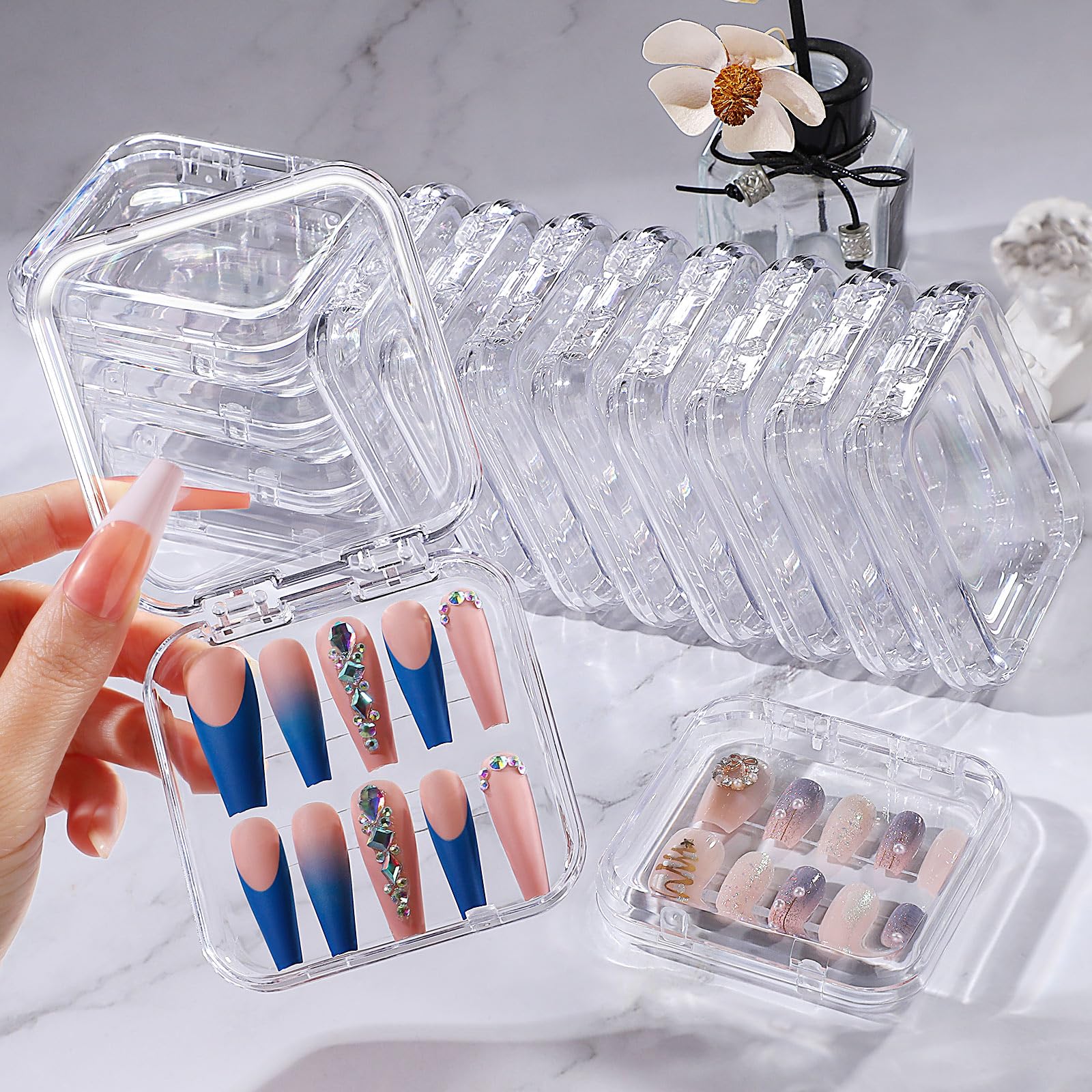 Udefineit clear display nail boxes show nails without opening.