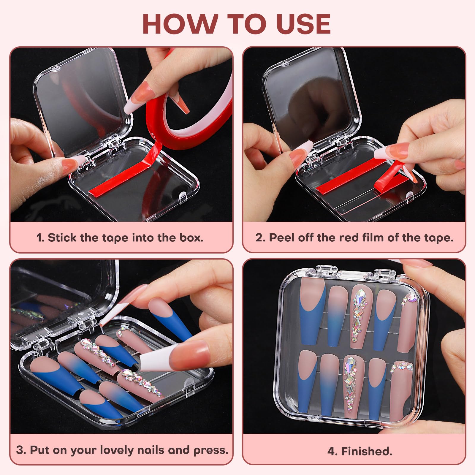 Udefineit nail boxes measure 2.95x2.95 inches for accurate sizing.