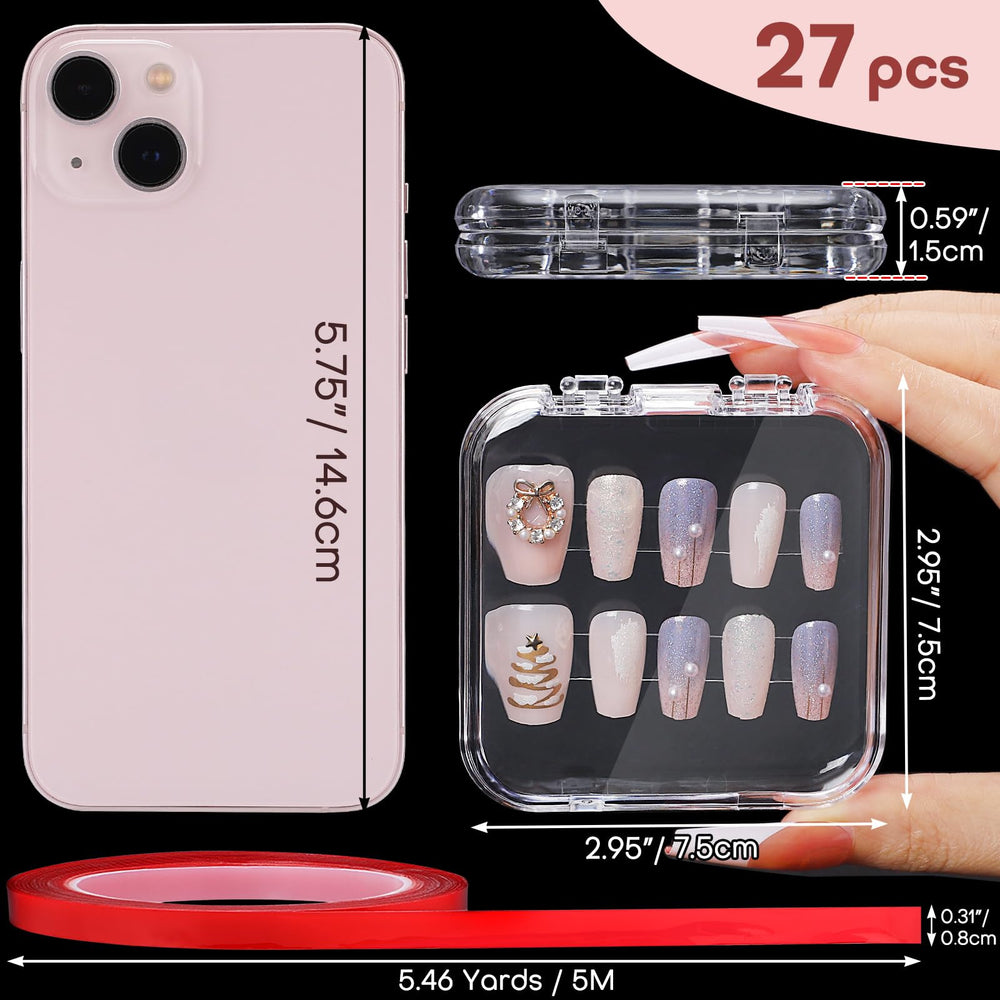 Udefineit pink transparent boxes stylishly display nails while staying organized.