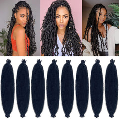 Udinese Springy Afro Twist Hair 24in pack close-up showing fluffy texture for protective styling