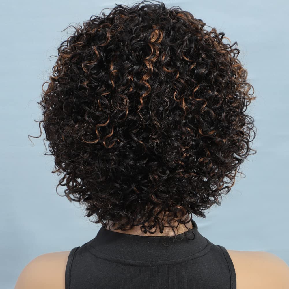 UDU Ombre Curly Wig close-up curl texture for a realistic look.