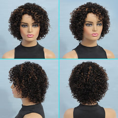 UDU Ombre Curly Wig side view shows voluminous curls for daily style.