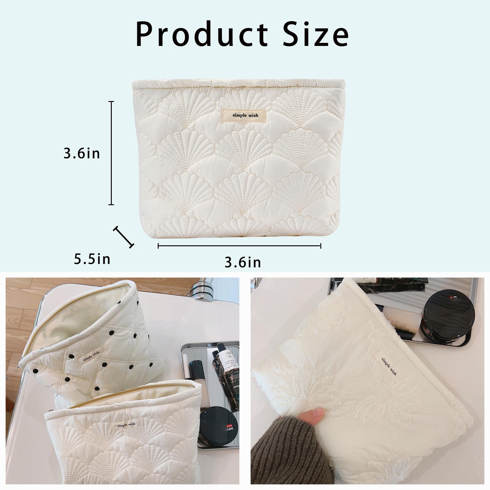 uekeboag floral coquette organizer bag side profile demonstrates compact carry for travel.
