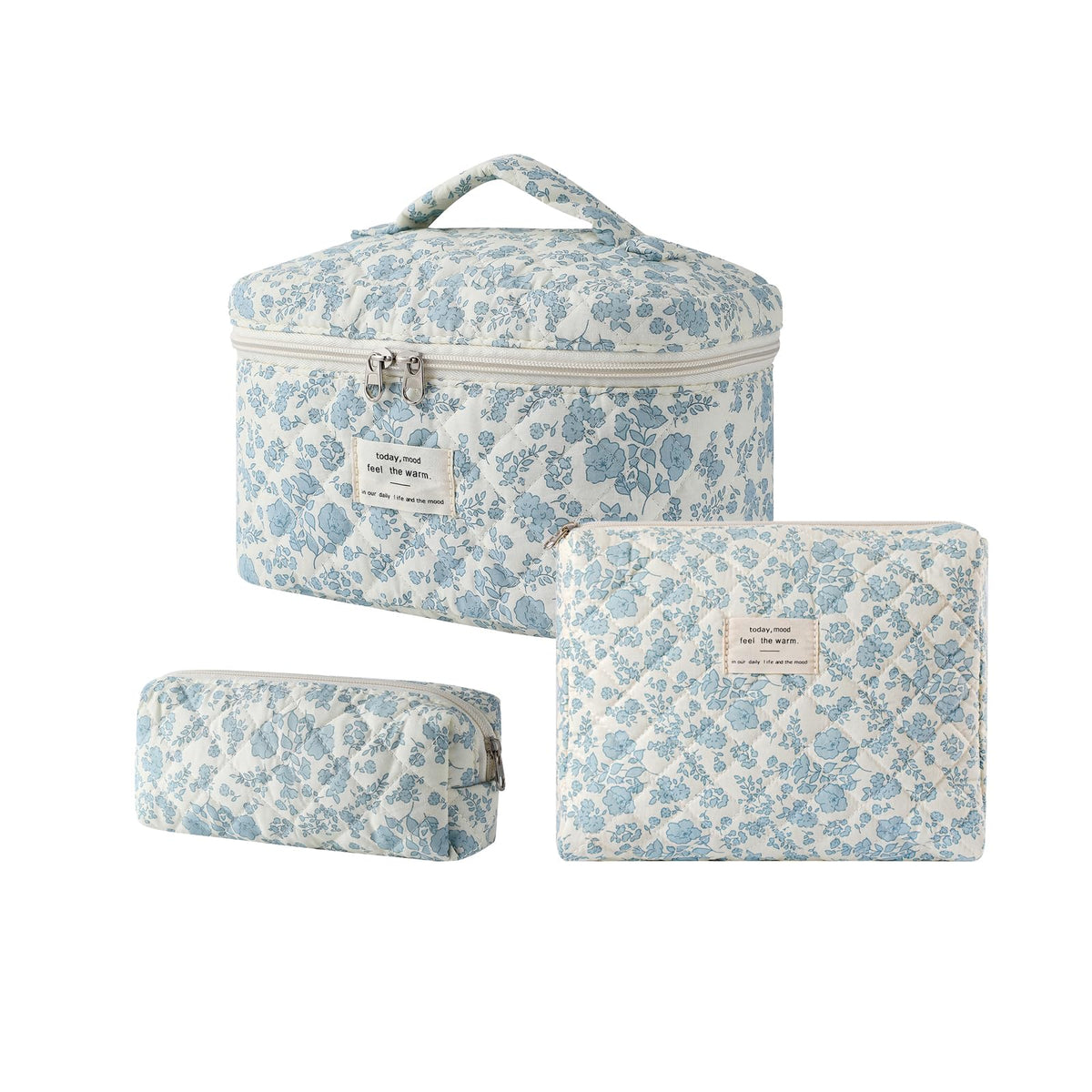 uekeboag large floral quilted makeup bag keeps cosmetics organized during travel