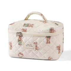uekeboag large travel quilted makeup bag close-up with floral pattern for everyday style