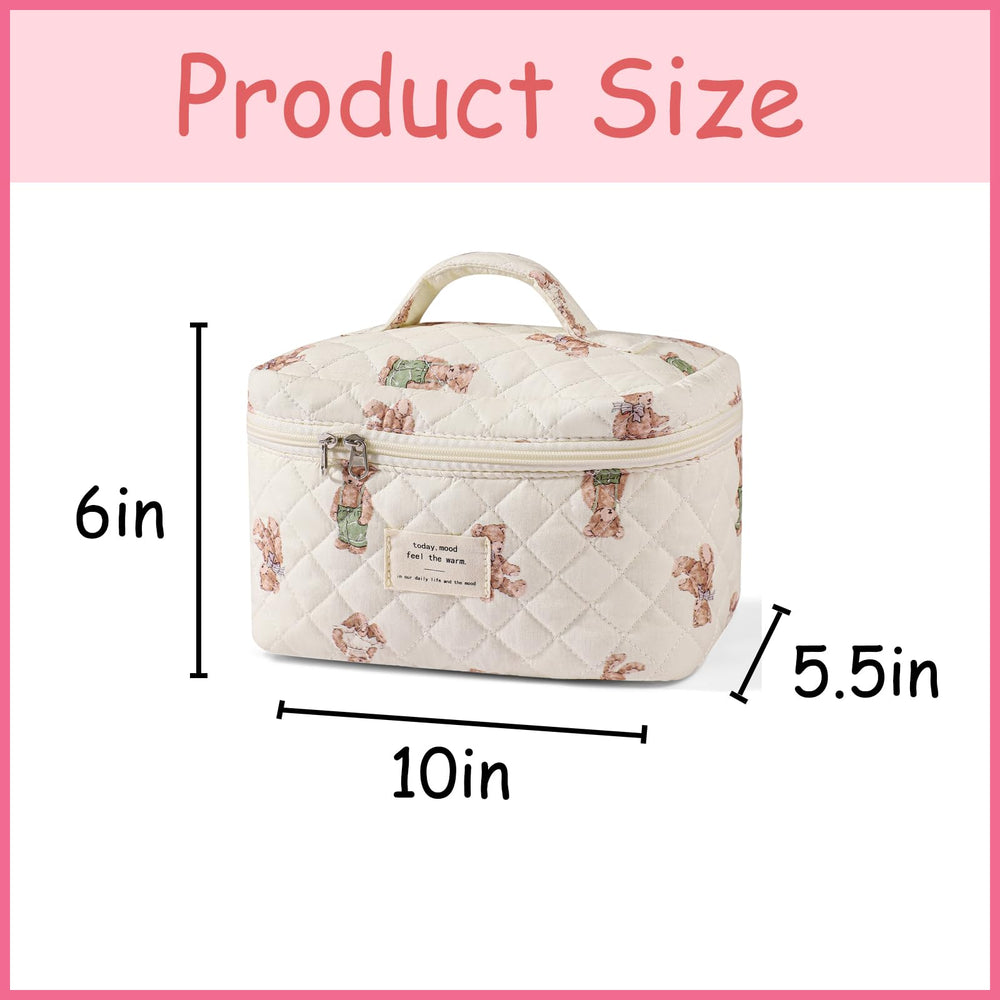uekeboag makeup bag front shows floral design, a stylish cosmetic bag for daily routines