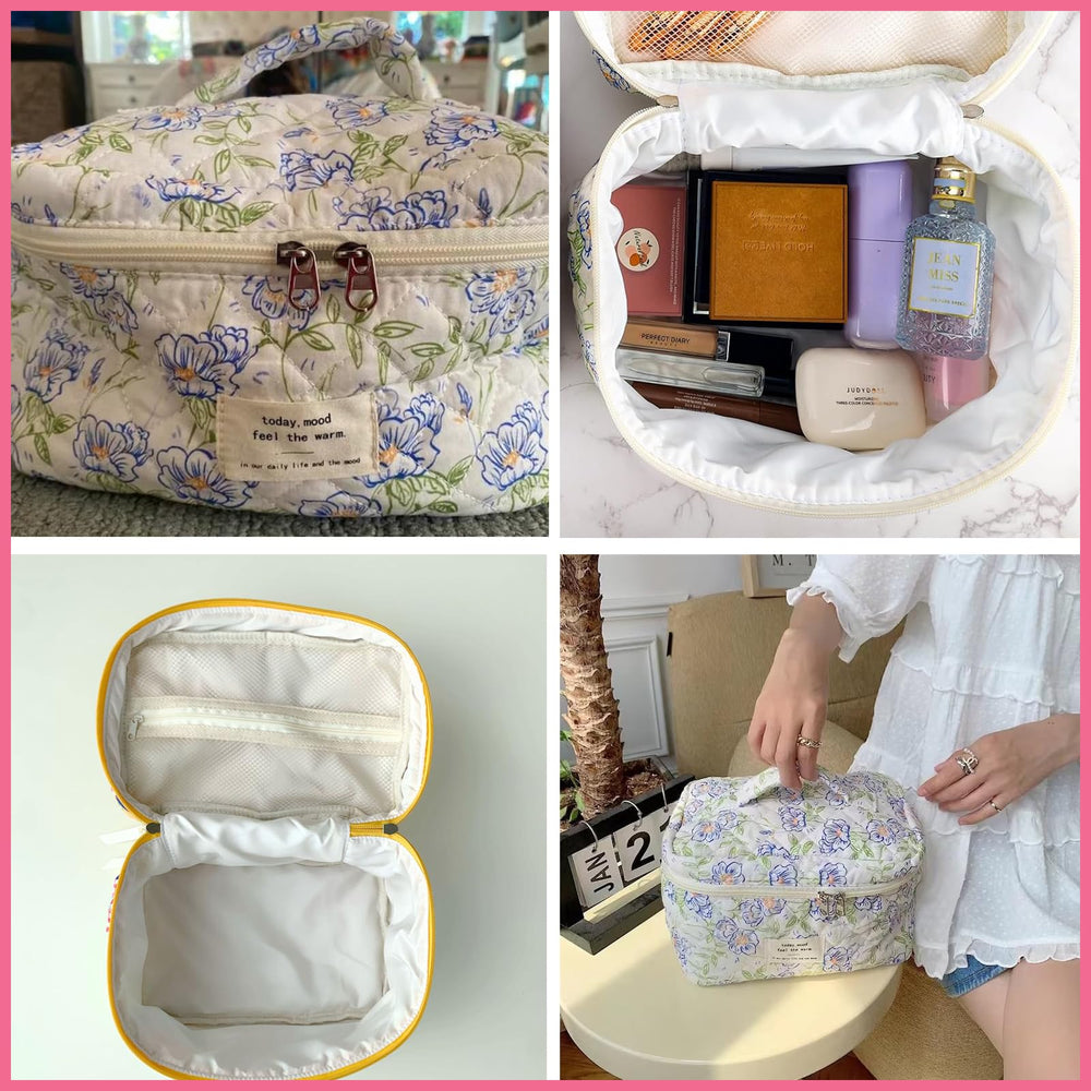 uekeboag makeup bag inside organized compartments for easy travel storage of cosmetics