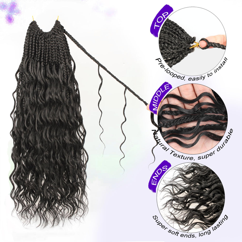 UENOKIPS Goddess Box Braids 14in lightweight, all-day comfort design