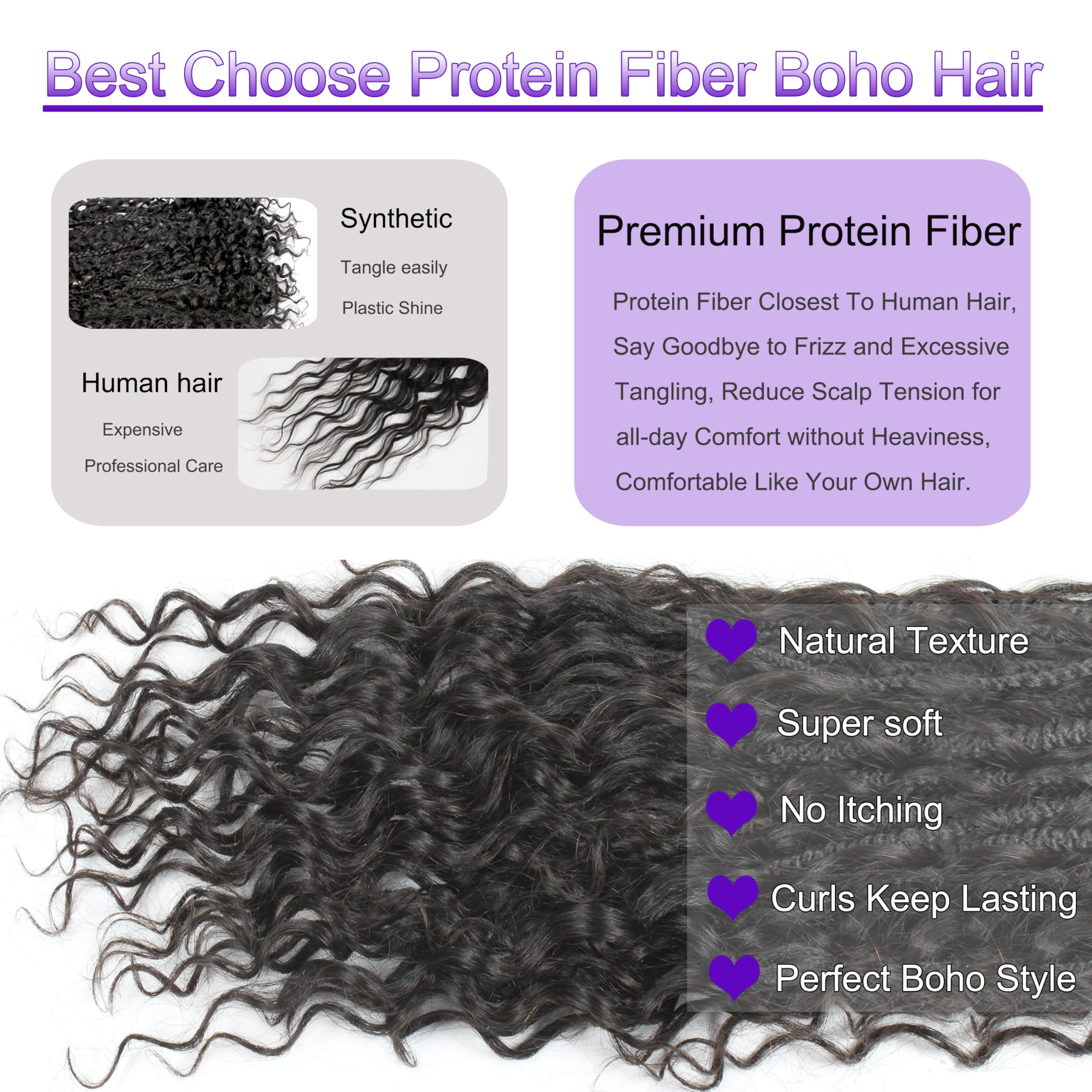 UENOKIPS Goddess Box Braids 14in curly ends for boho look