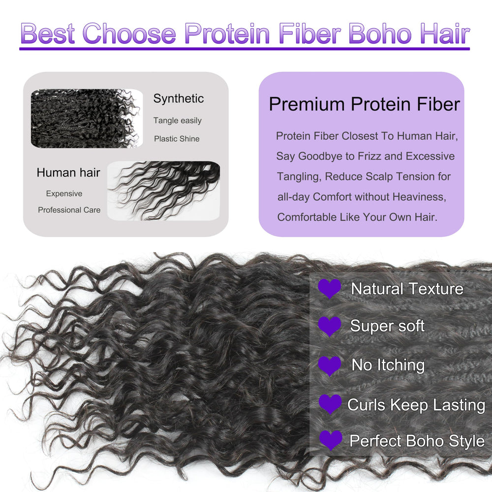 UENOKIPS Goddess Box Braids 14in curly ends for boho look