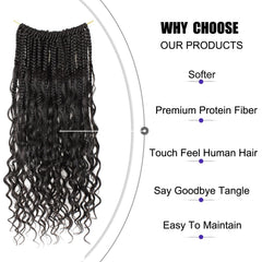 UENOKIPS Goddess Box Braids 14in pre-looped installation for quick braiding
