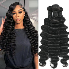 Uesoels loose deep wave bundles 20inch showcase natural luster for voluminous curls.