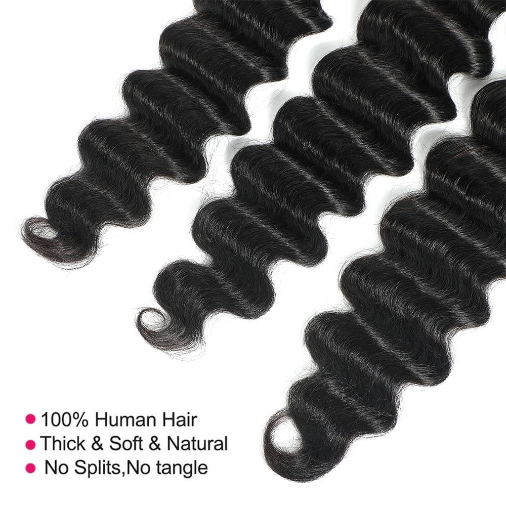 Uesoels loose deep wave bundles 24inch for dramatic length and seamless styling.