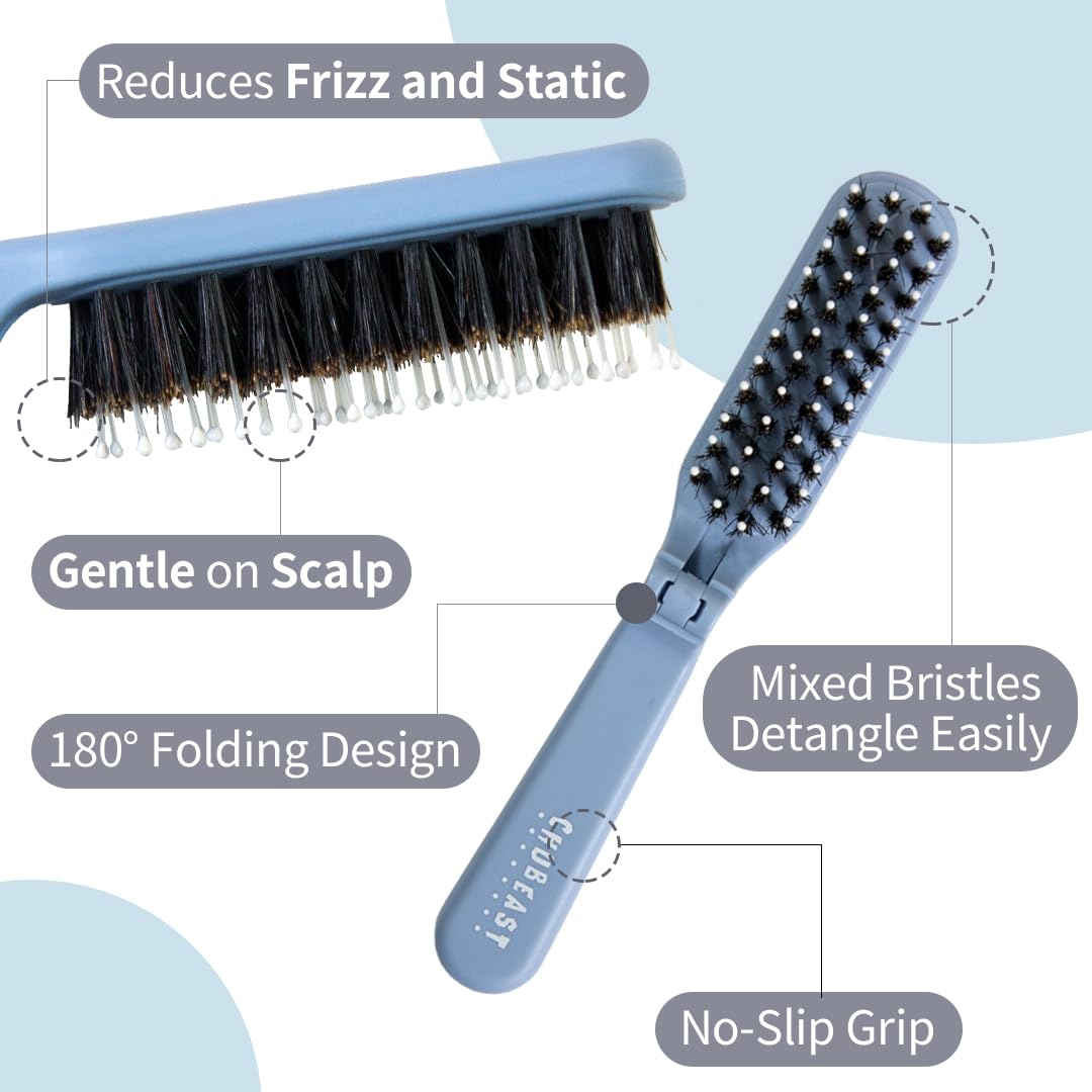 Uffy MiniPop dual-bristle close-up highlights gentle detangling.