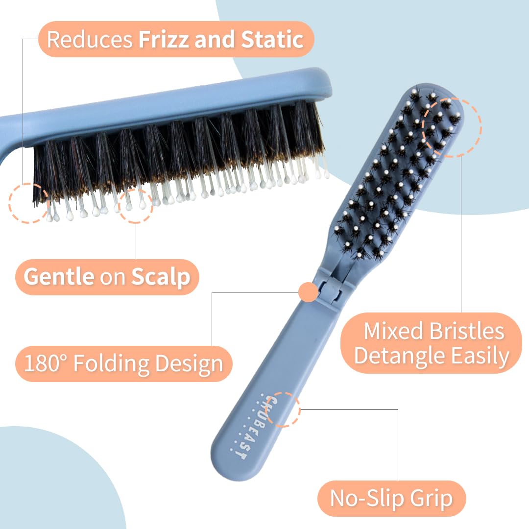 Uffy MiniPop dual-bristle close-up showing gentle detangling