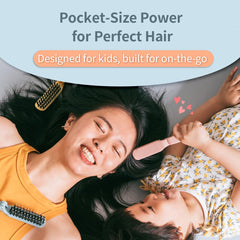 Uffy MiniPop brush hinge opens smoothly for easy styling touch-ups