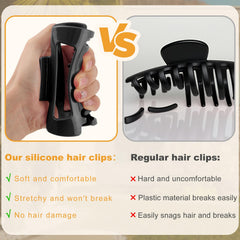 Ufgin silicone flexible hair clip khaki highlights scalp-friendly comfort during workouts