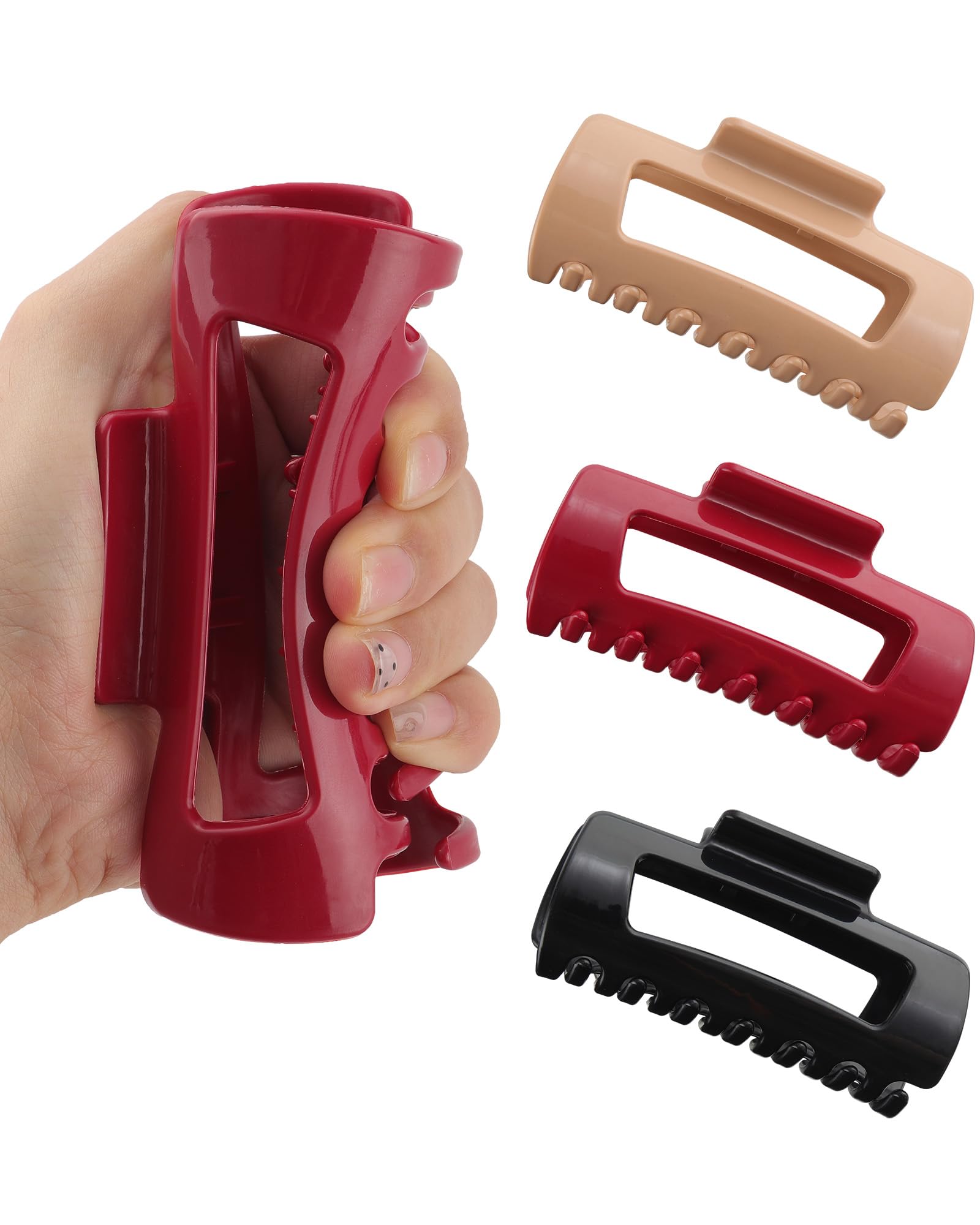 Ufgin silicone flexible hair clip red shows soft grip for all hair types
