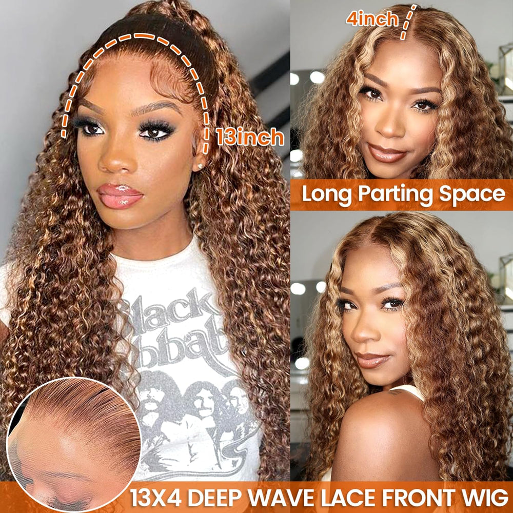 UFHUFH honey blonde wig highlight close-up reveals natural color and shine