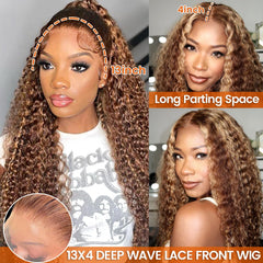 UFHUFH honey blonde wig highlight close-up reveals natural color and shine
