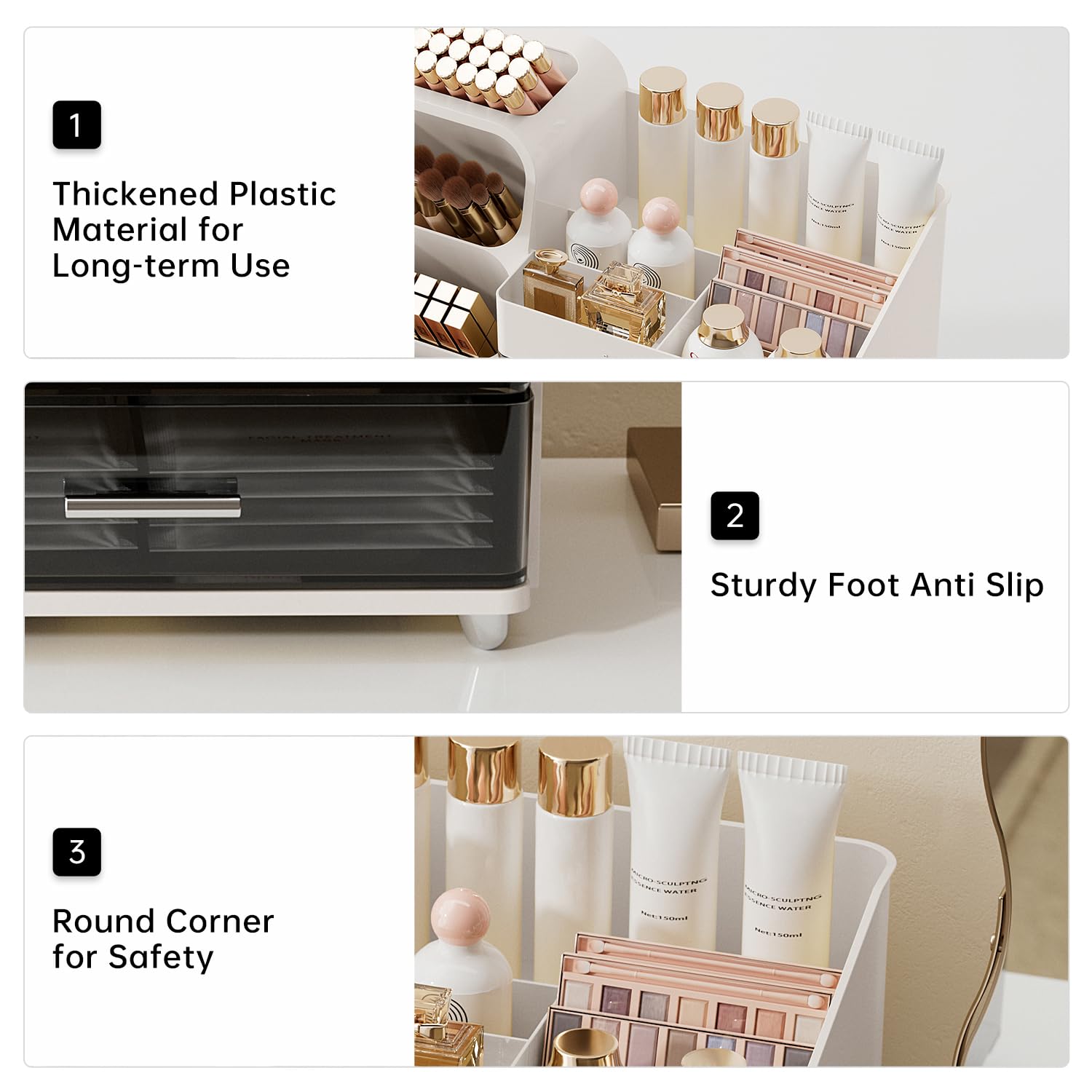 UFORU compact 14.3 by 7.6 by 10.2 inches fits on most vanities.