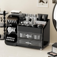 UFORU makeup organizer with 2 drawers stores brushes and skincare neatly.